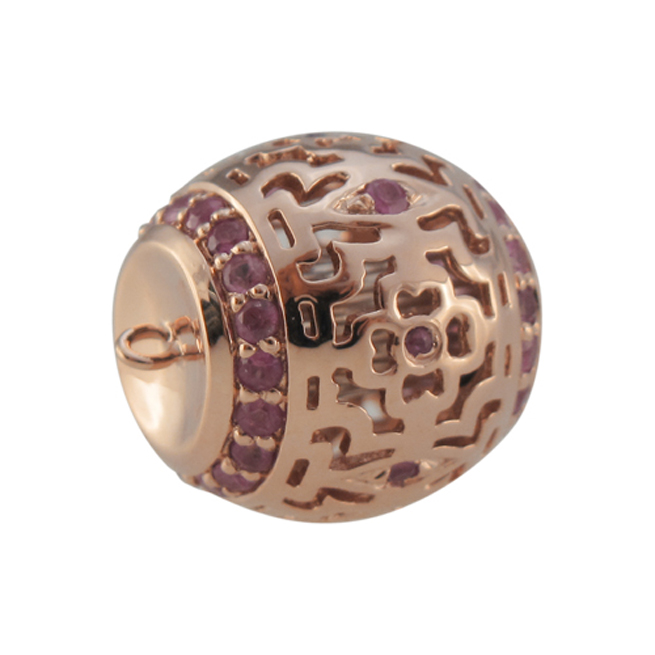 Large Filigree Barrel Ruby