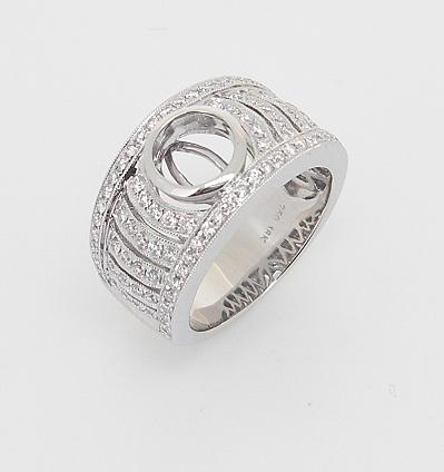 18K White Diamond Ring Mounting