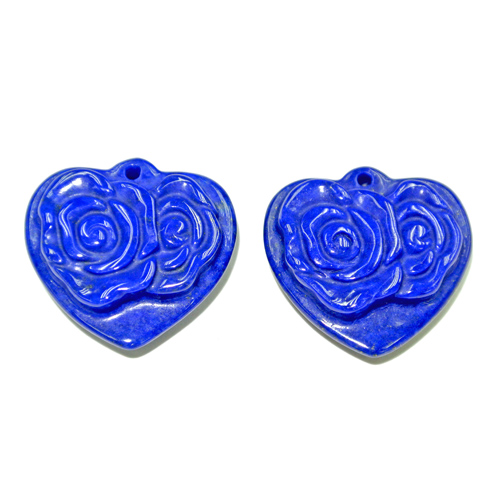 Lapis Heart with Rose