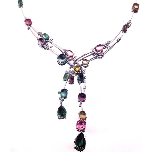 Tourmaline Platinum Necklace