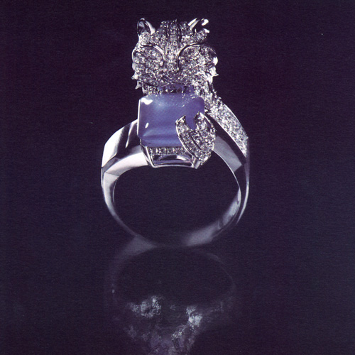 Blue Jasper Platinum Ring
