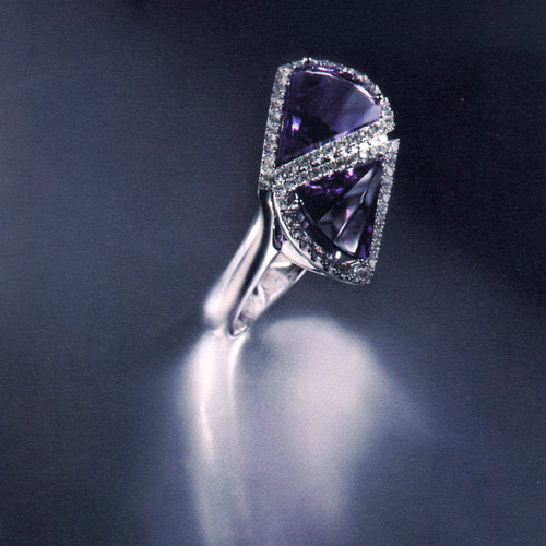 Amethyst Platinum Ring