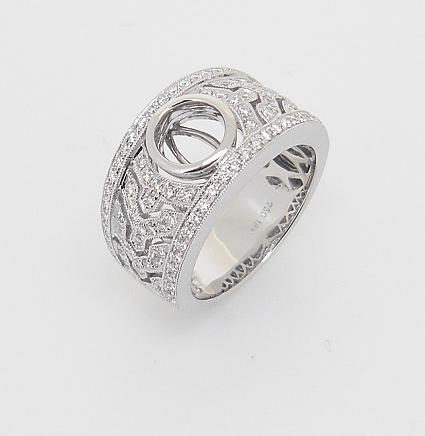 18K White Diamond Ring Mounting