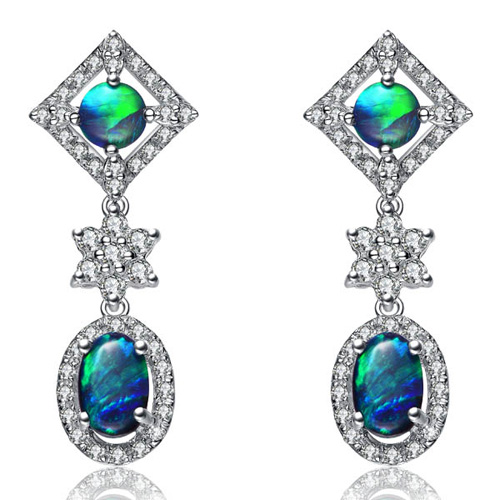 Black Opal Earring
