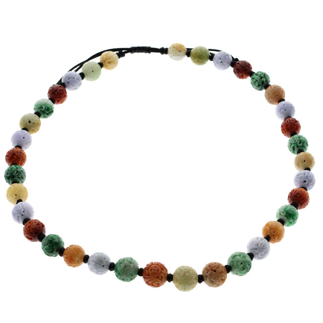 Multi-Color Jadeite Beads Necklace