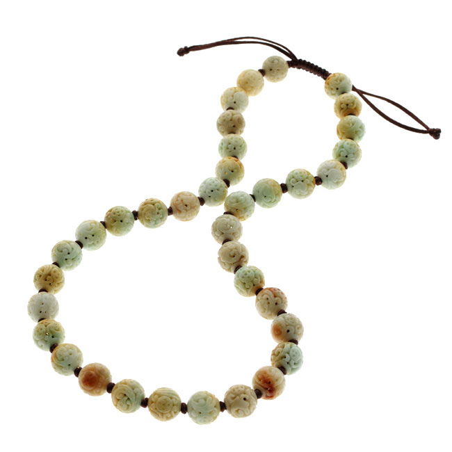 Jadeite Carved Beads Necklace