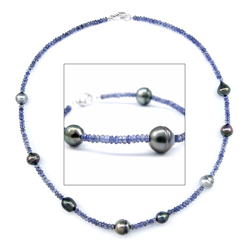 Topaz Tahitian Pearl Bracelet / Necklace