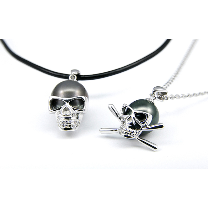 Skull Tahitian Pearl Necklace / Pendant