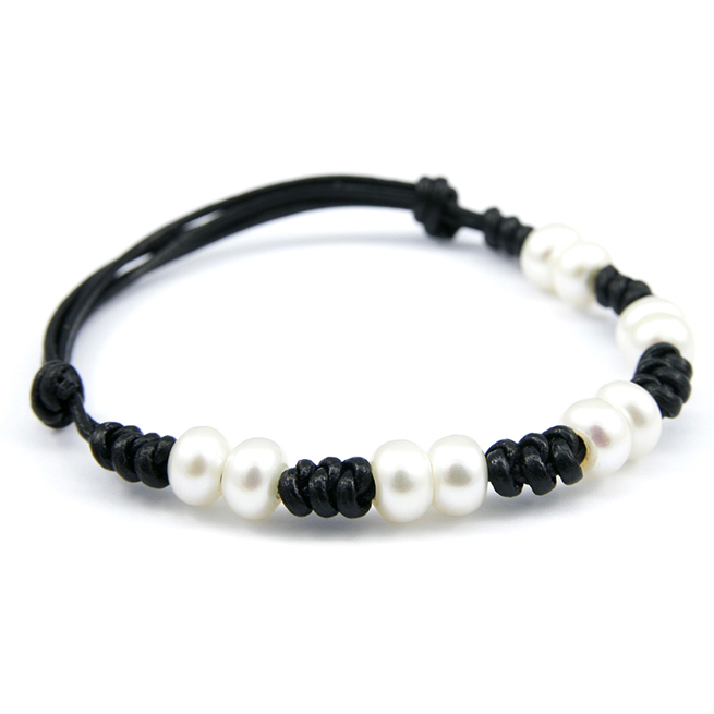 Freshwater Pearl Leather Bracelet