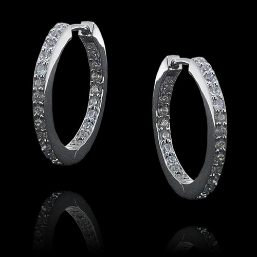 Sterling Silver Earring with  CZ