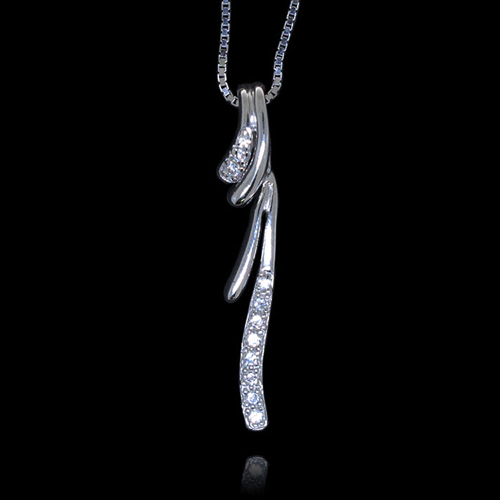 Sterling Silver Pendant with  CZ