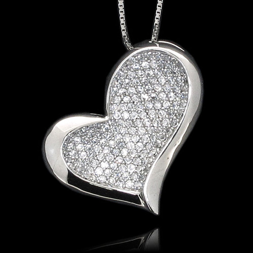 Sterling Silver Pendant with  CZ