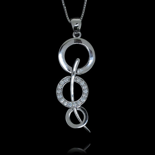 Sterling Silver Pendant with  CZ