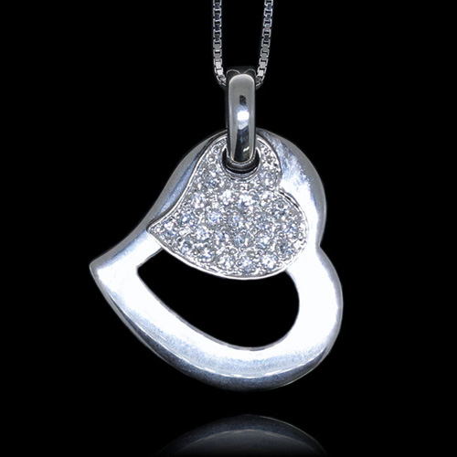 Sterling Silver Pendant with  CZ