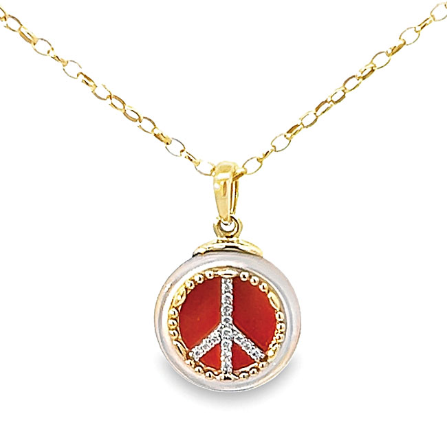 18KY Peace & Love Pendant
