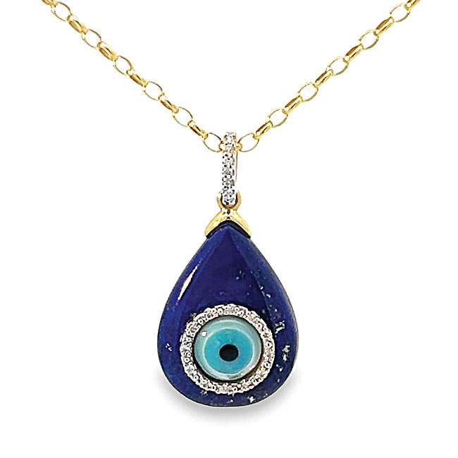 18KY Evil Eye Drop Pendant