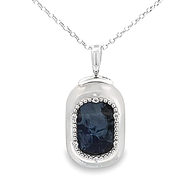 18KW Round Rectangle Pendant